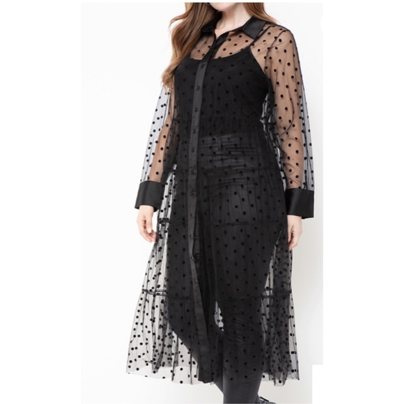 Eloquii Dresses & Skirts - Eloquii Sheer Dot Maxi Dress